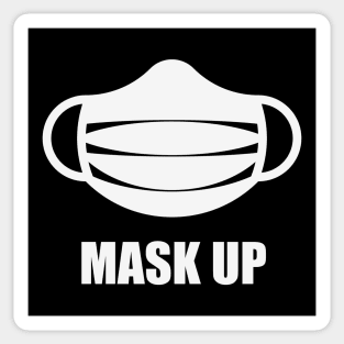 Mask Up! (Corona / COVID-19 / Health / Pandemic / White) Sticker